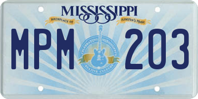 MS license plate MPM203