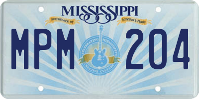 MS license plate MPM204