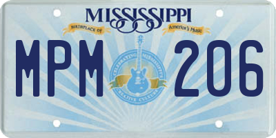 MS license plate MPM206