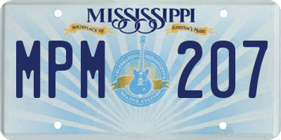 MS license plate MPM207