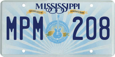 MS license plate MPM208