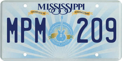 MS license plate MPM209