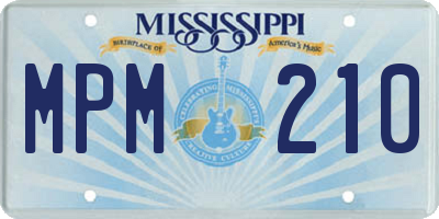 MS license plate MPM210
