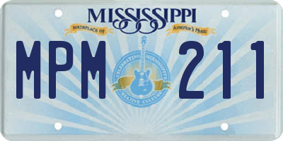 MS license plate MPM211