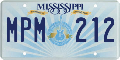 MS license plate MPM212