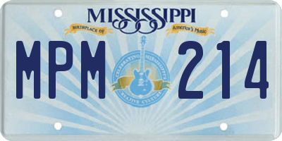MS license plate MPM214
