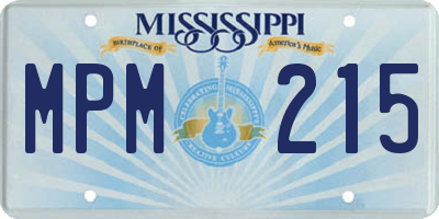 MS license plate MPM215