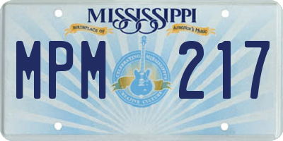 MS license plate MPM217