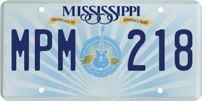 MS license plate MPM218