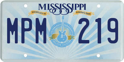 MS license plate MPM219