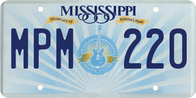 MS license plate MPM220