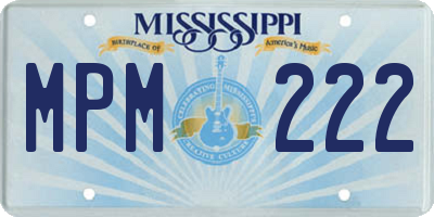MS license plate MPM222