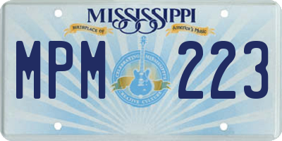 MS license plate MPM223