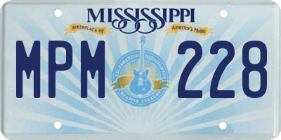 MS license plate MPM228