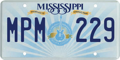 MS license plate MPM229