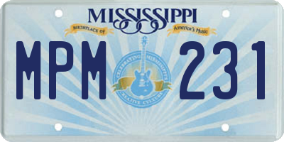 MS license plate MPM231
