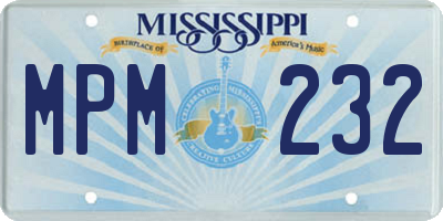 MS license plate MPM232