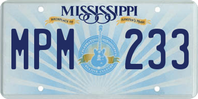 MS license plate MPM233