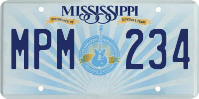 MS license plate MPM234
