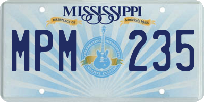 MS license plate MPM235