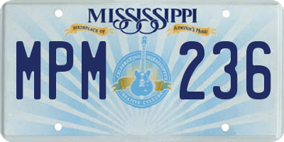 MS license plate MPM236