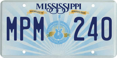 MS license plate MPM240