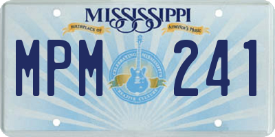 MS license plate MPM241