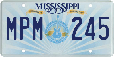 MS license plate MPM245