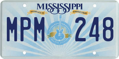MS license plate MPM248
