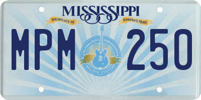 MS license plate MPM250