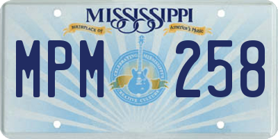 MS license plate MPM258