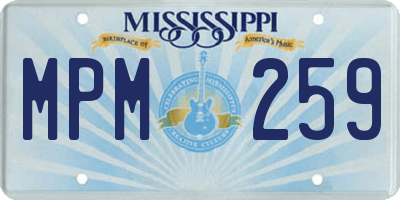 MS license plate MPM259