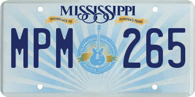 MS license plate MPM265