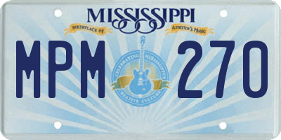 MS license plate MPM270
