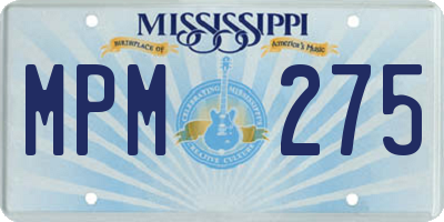 MS license plate MPM275