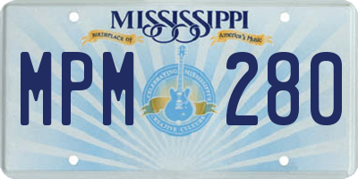 MS license plate MPM280