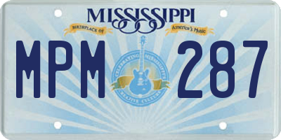 MS license plate MPM287