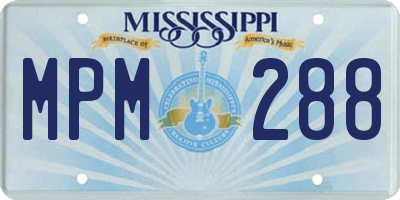 MS license plate MPM288