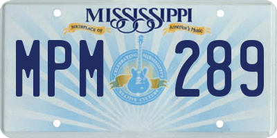 MS license plate MPM289
