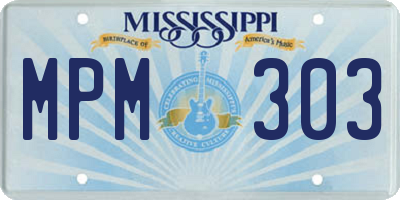 MS license plate MPM303