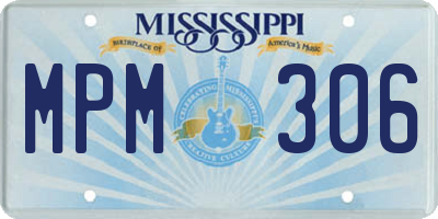 MS license plate MPM306