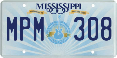 MS license plate MPM308