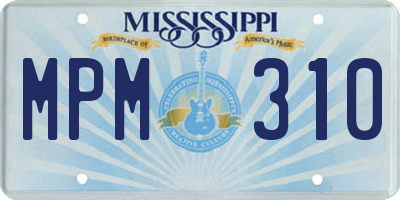 MS license plate MPM310