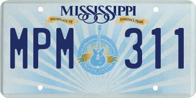 MS license plate MPM311