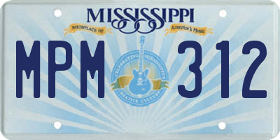MS license plate MPM312