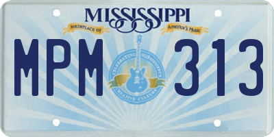 MS license plate MPM313