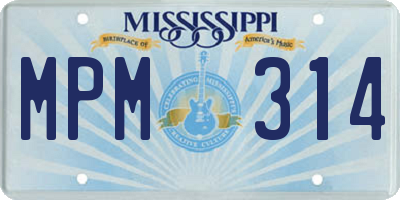 MS license plate MPM314