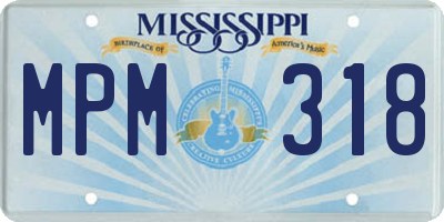 MS license plate MPM318