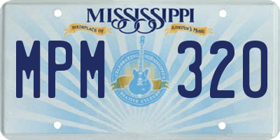 MS license plate MPM320