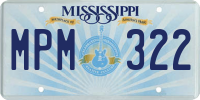 MS license plate MPM322